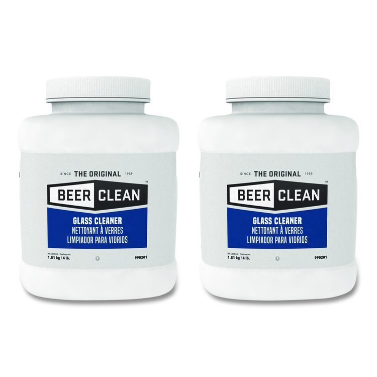 Beer Clean Glass Cleaner, Powder, 4 lb Bucket, 2/Carton