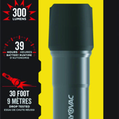 Virtually Indestructible LED Flashlight, 3 AAA Batteries (Included), Black