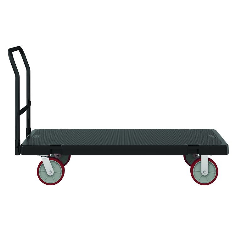 Resin Platform Truck, 1,600 lb Capacity, 30.25 x 64.5 x 41, Black