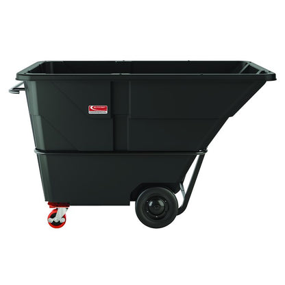 2 cu yd Heavy Duty Tilt Truck, Forkliftable Frame, 2,300 lb Capacity, Black/Red