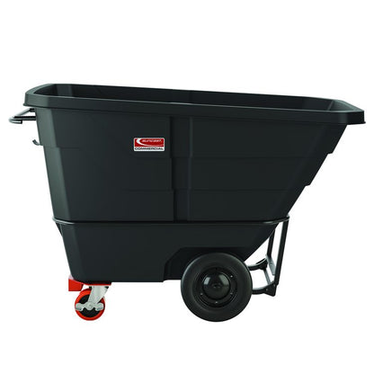 1 cu yd Heavy Duty Tilt Truck, Forkliftable Frame, 2,200 lb Capacity, Black/Red