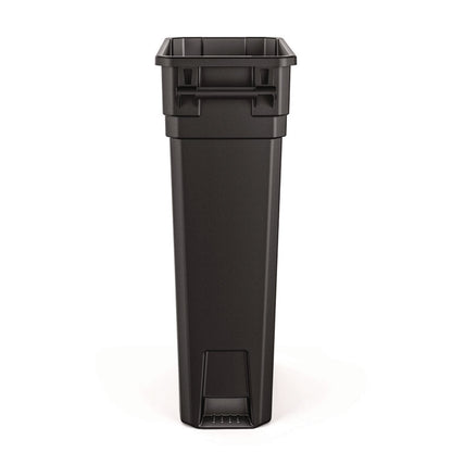 23 Gallon Resin Slim Trash Can, Plastic, Black