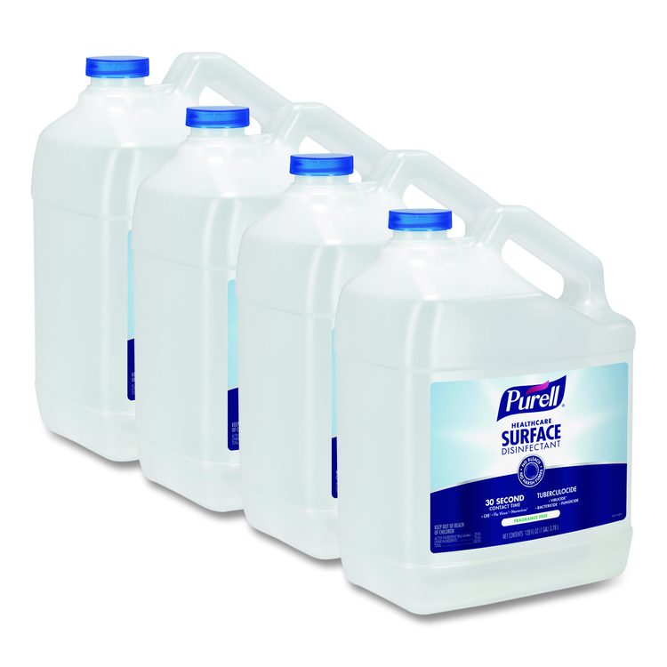 Healthcare Surface Disinfectant, Fragrance-Free, 128 oz Bottle, 4/Carton