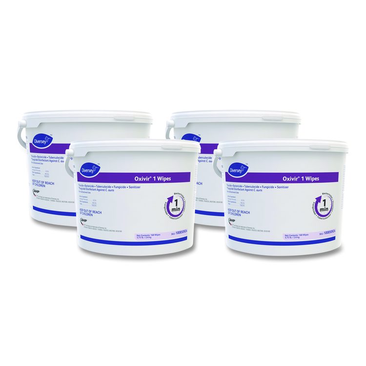 Oxivir 1 Wipes, 1-Ply, 11 x 12, 160/Canister, 4 Canisters/Carton
