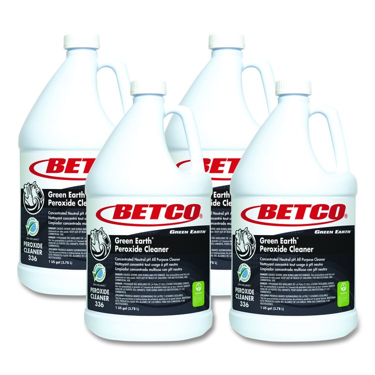 Green Earth Peroxide Cleaner, Fresh Mint Scent, 1 gal Bottle, 4/Carton