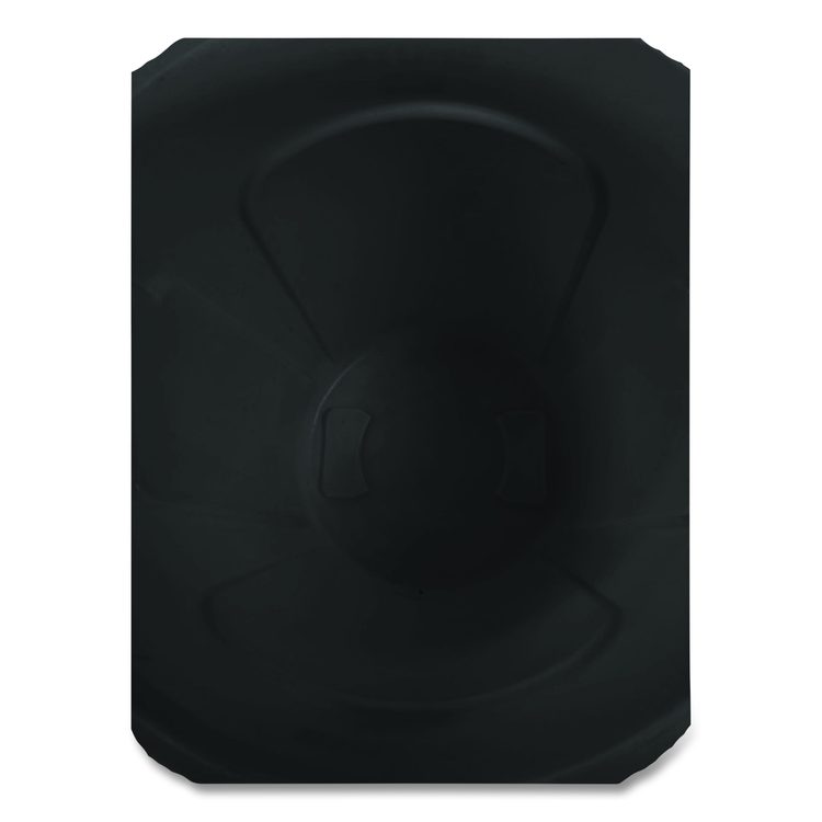 Vented Round Brute Container, 32 gal, Plastic, Black, 6/Carton