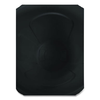 Vented Round Brute Container, 32 gal, Plastic, Black, 6/Carton