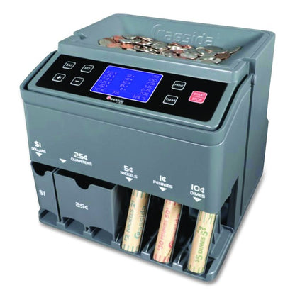 C300 Series Coin Sorter/Counter for Pennies, Nickels, Dimes, Quarters and Dollars, 300 coins/min, 11" x 11" x 10", Gray