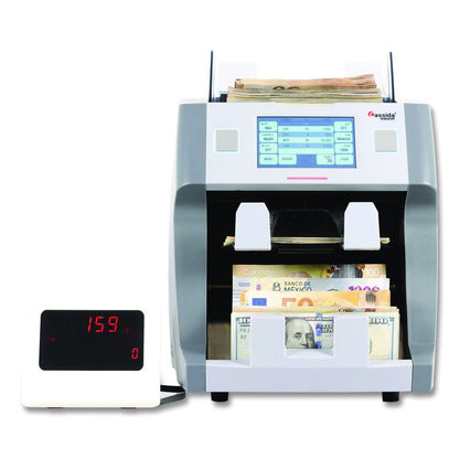 9900R Two-Pocket Mixed Bill Counter, Three Speeds: 800 bills/min, 1,000 bills/min, 1,200 bills/min, 9.5 x 11 x 10.4, Gray