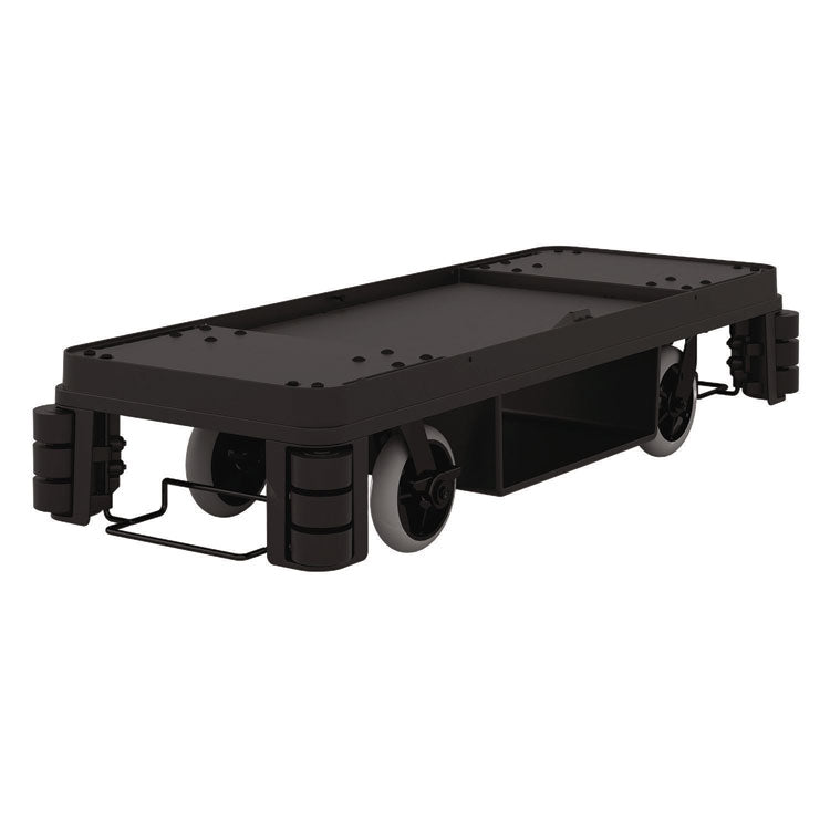 Partially Assembled Premium Housekeeping Cart, Plastic, 1 Shelf, 24 x 62.13 x 49.75, Black