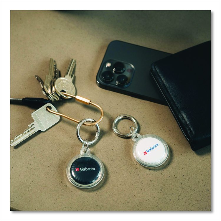My Finder Bluetooth Coin Tracker for Apple iOS, Black/White, 2/Pack