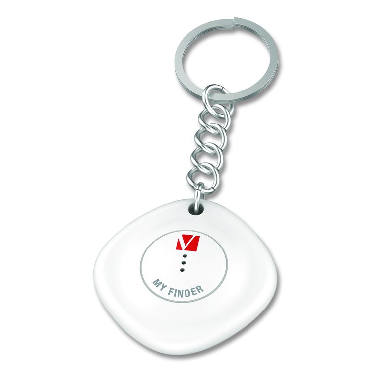 My Finder Bluetooth Tracker for Apple iOS, Black/White, 2/Pack
