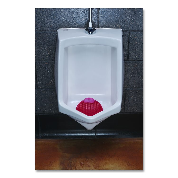 Slant7 with Terminator Urinal Screen, Forest Scent, Red, 5/Box