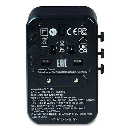 UTA-08 Universal Travel Adapter, (3) USB-A/(3) USB-C