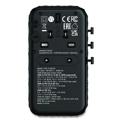 UTA-10 GaN III Universal Travel Adapter, (3) USB-A/(3) USB-C