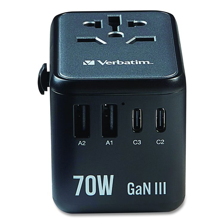 UTA-09 Gan III Universal Travel Adapter, (2) USB-A/(2) USB-C/USB-C with Power Delivery 3.0