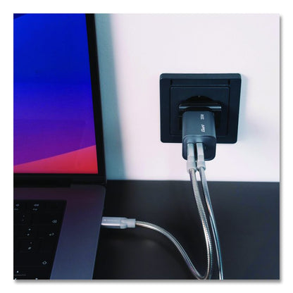 35 W 2-Port GaN Wall Charger, Black/Gray