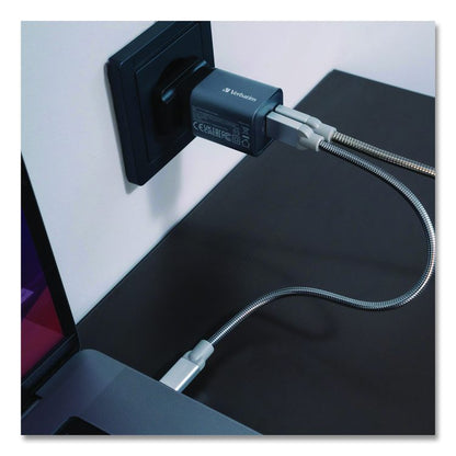 35 W 2-Port GaN Wall Charger, Black/Gray