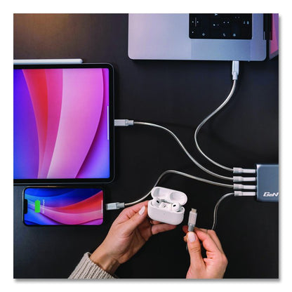 140 W 4-Port GaN Wall Charger, Black/Gray