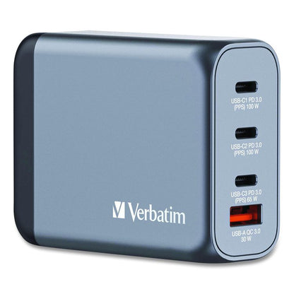 100 W 4-Port GaN Wall Charger, Black/Gray