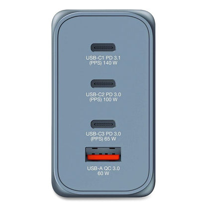 240 W 4-Port GaN Wall Charger, Black/Gray