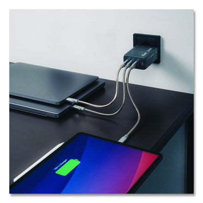 240 W 4-Port GaN Wall Charger, Black/Gray