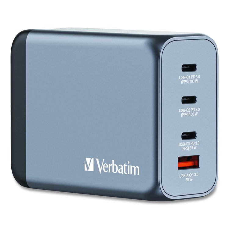 200 W 4-Port GaN Wall Charger, Black/Gray