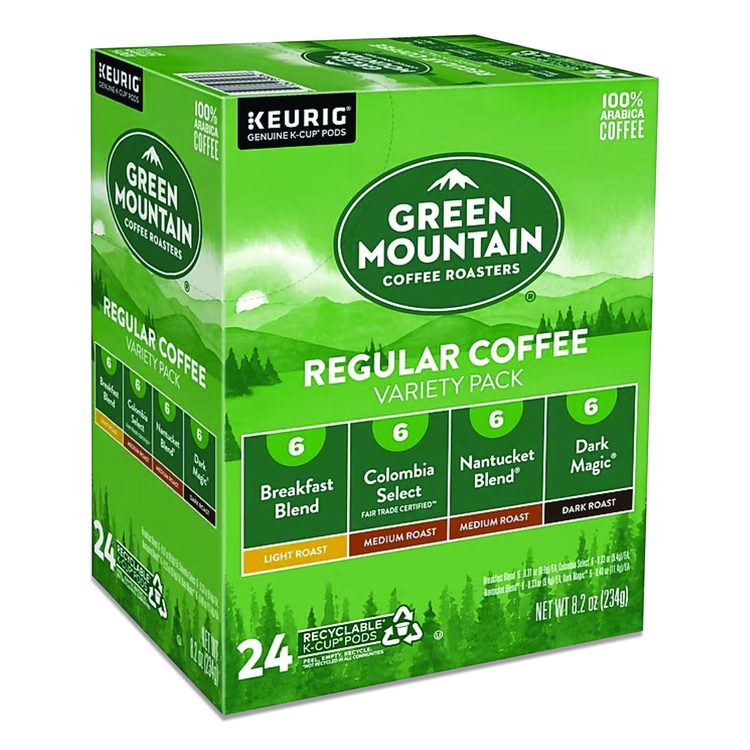 Regular Variety Pack Coffee K-Cups, Assorted Flavors, 96/Carton