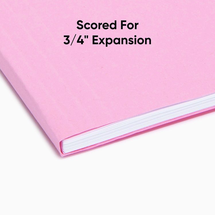 Colored Hanging File Folders with 1/5 Cut Tabs, Letter Size, 1/5-Cut Tabs, Pink, 25/Box