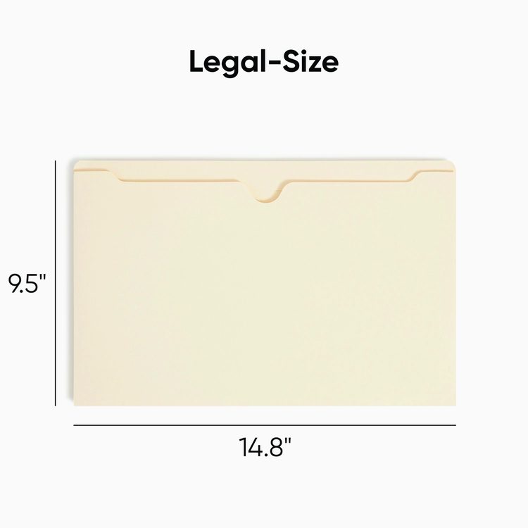 Manila File Jackets, 2-Ply Straight Tab, Legal Size, Manila, 50/Box