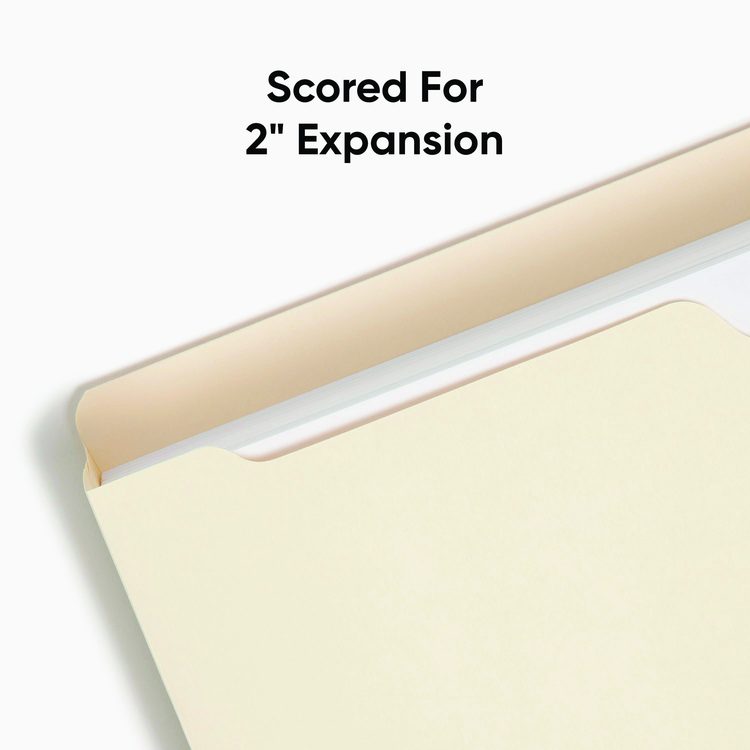 Manila File Jackets, 2-Ply Straight Tab, Legal Size, Manila, 50/Box