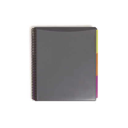 Poly Project Organizer, 24 Letter-Size Sleeves, Gray with Bright Pockets