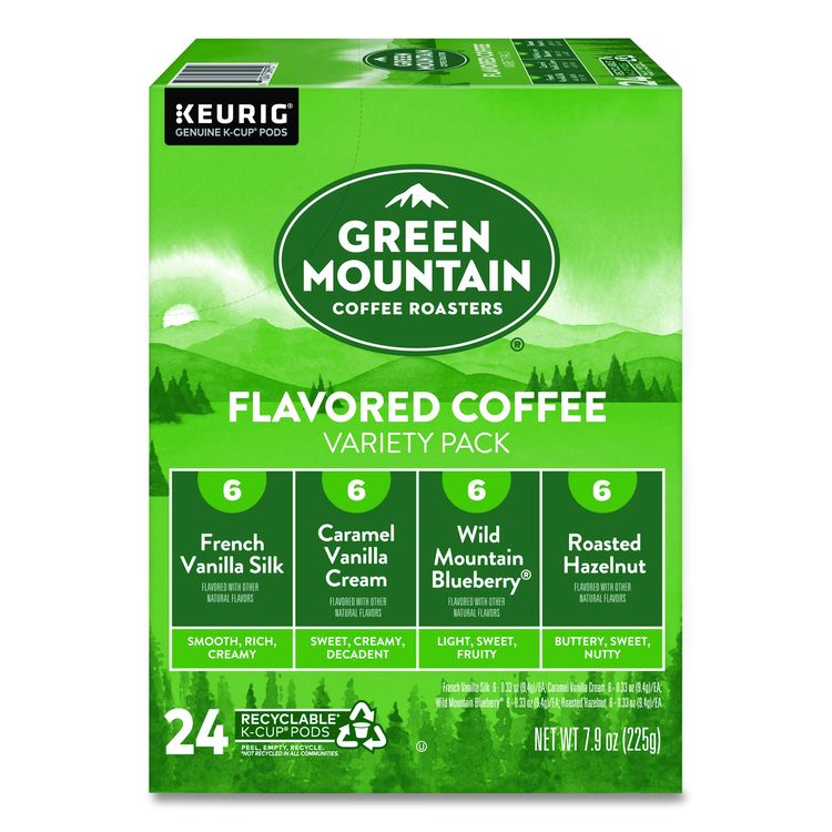 Flavored Variety Coffee K-Cups, Assorted Flavors, 0.38 oz K-Cup, 24/Box