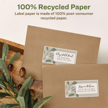 EcoFriendly Mailing Labels, Inkjet/Laser Printers, 2 x 4, White, 10/Sheet, 25 Sheets/Pack
