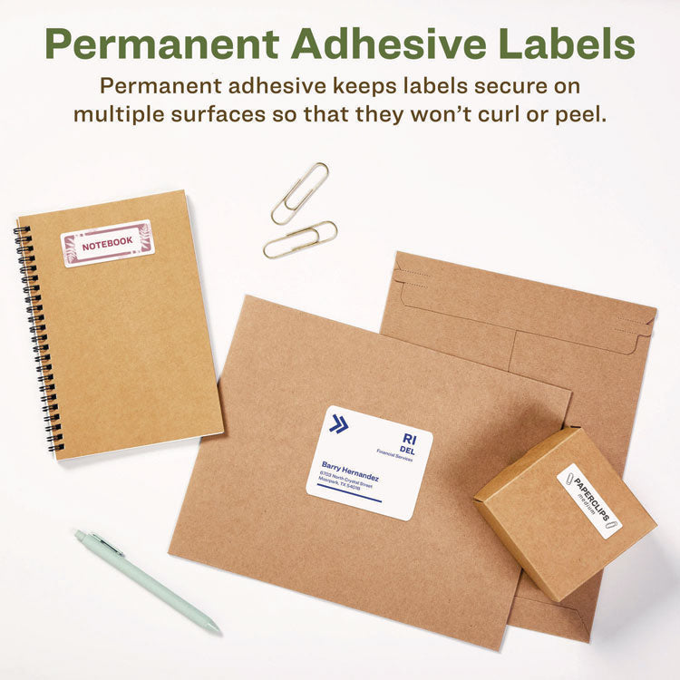 EcoFriendly Mailing Labels, Inkjet/Laser Printers, 2 x 4, White, 10/Sheet, 25 Sheets/Pack