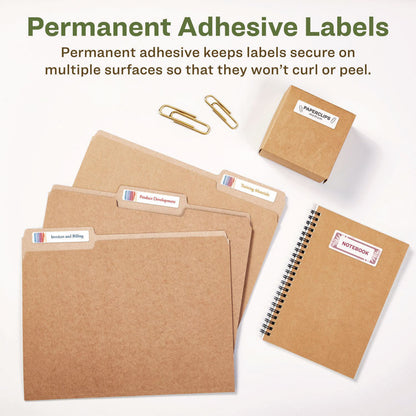 EcoFriendly Mailing Labels, Inkjet/Laser Printers, 0.5 x 1.75, White, 80/Sheet, 100 Sheets/Pack
