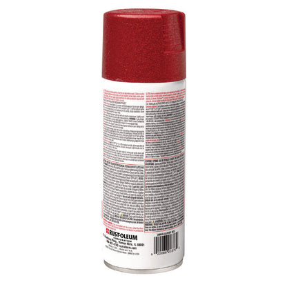 Specialty Glitter Spray Paint, Glitter Red, 10.25 oz Aerosol Can, 6/Carton