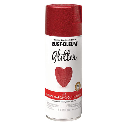 Specialty Glitter Spray Paint, Glitter Red, 10.25 oz Aerosol Can, 6/Carton