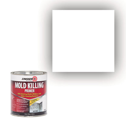 Mold Killing Primer, Flat White, 1 qt Bucket/Pail, 4/Carton