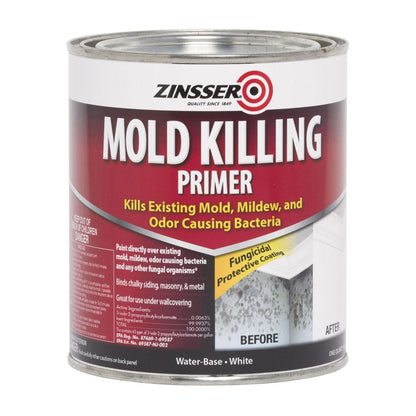 Mold Killing Primer, Flat White, 1 qt Bucket/Pail, 4/Carton