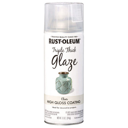Specialty Triple Thick Glaze Spray Paint, High Gloss Clear, 12 oz Aerosol Can