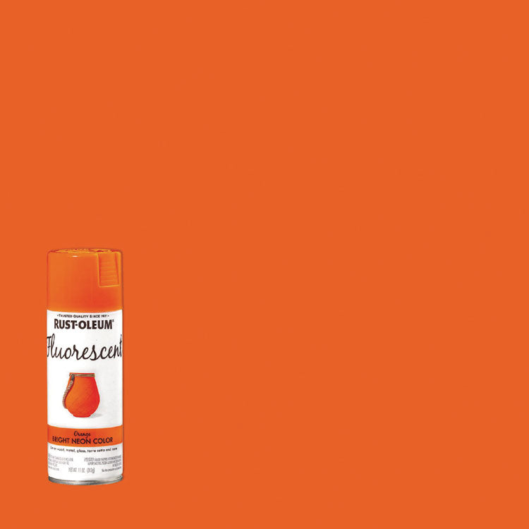 Specialty Fluorescent Spray Paint, Flat Fluorescent Orange, 11 oz Aerosol Can