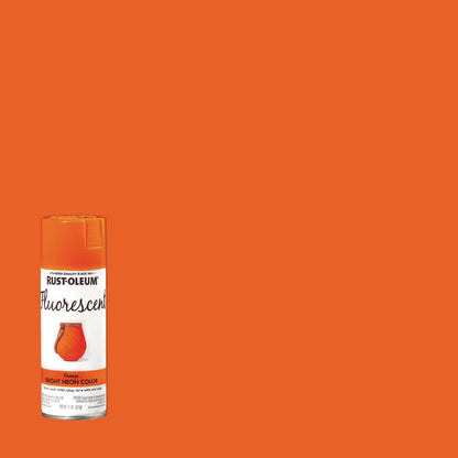 Specialty Fluorescent Spray Paint, Flat Fluorescent Orange, 11 oz Aerosol Can