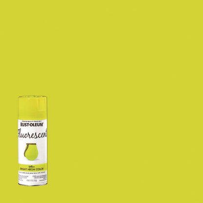Specialty Fluorescent Spray Paint, Flat Fluorescent Yellow, 11 oz Aerosol Can