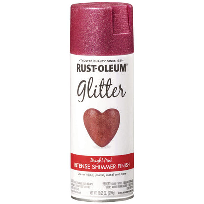 Specialty Glitter Spray Paint, Glitter Pink, 10.25 oz Aerosol Can, 6/Carton