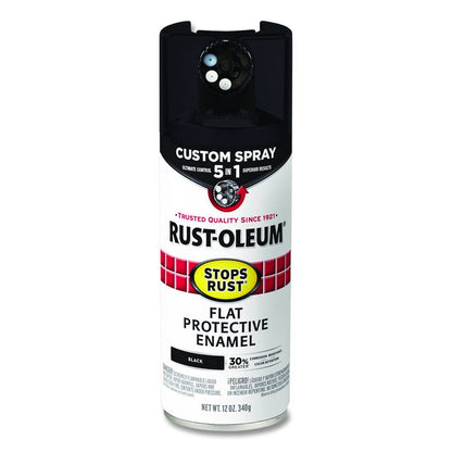 Stops Rust 5-in-1 Spray Paint, Flat Black, 12 oz Aerosol Can