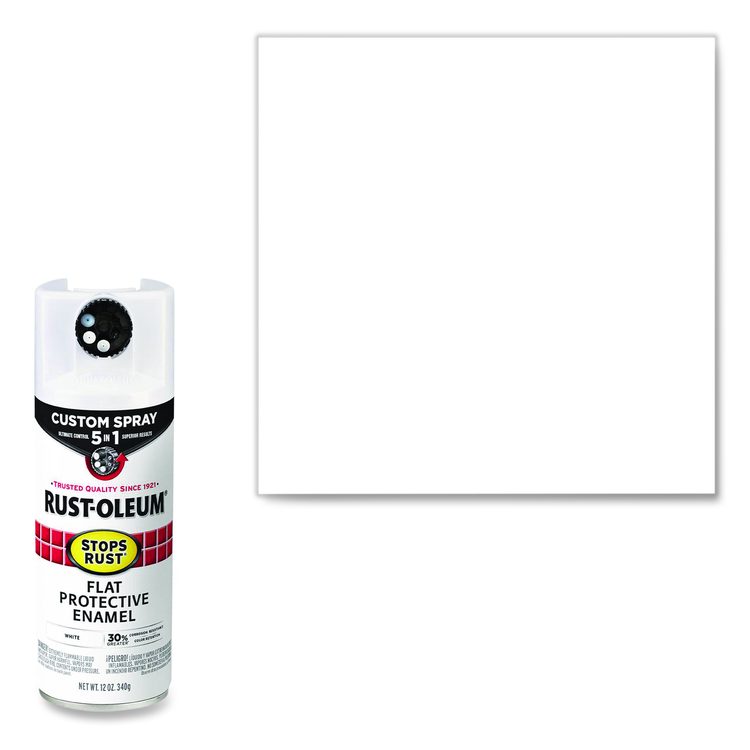 Stops Rust 5-in-1 Spray Paint, Flat White, 12 oz Aerosol Can