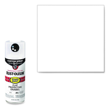 Stops Rust 5-in-1 Spray Paint, Flat White, 12 oz Aerosol Can