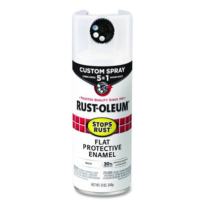 Stops Rust 5-in-1 Spray Paint, Flat White, 12 oz Aerosol Can
