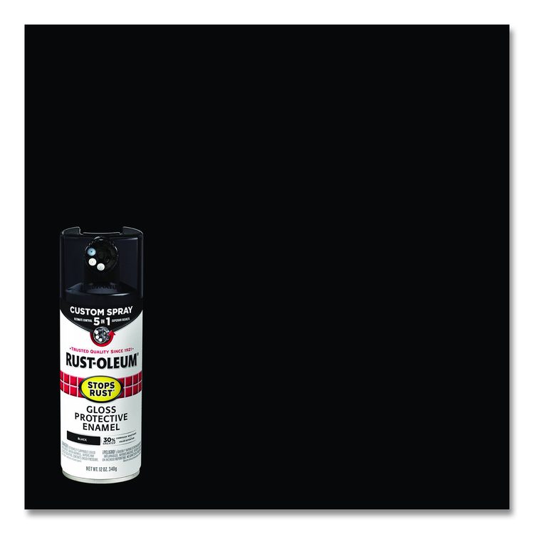 Stops Rust 5-in-1 Spray Paint, Gloss Black, 12 oz Aerosol Can
